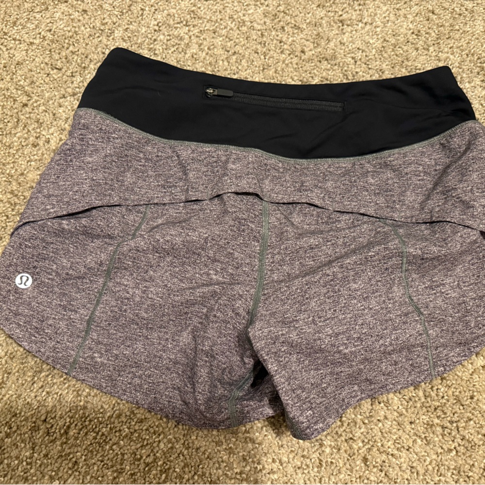 lululemon athletica Women's Black and Heathered Gray Athletic Shorts